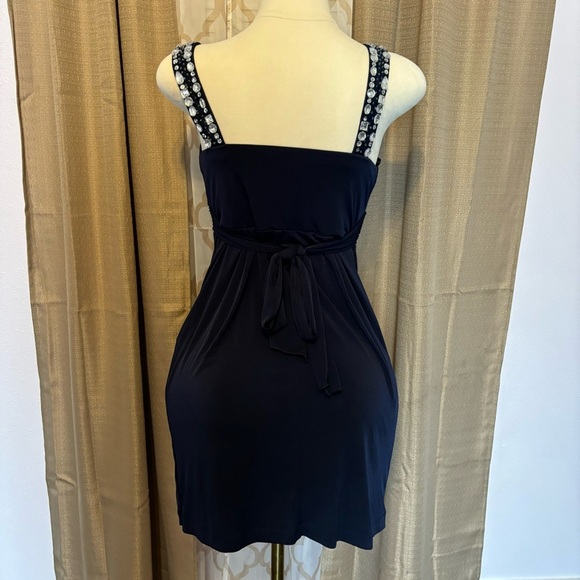 Elegant Black Dress with Embellished Straps, size L - Picture 4 of 5